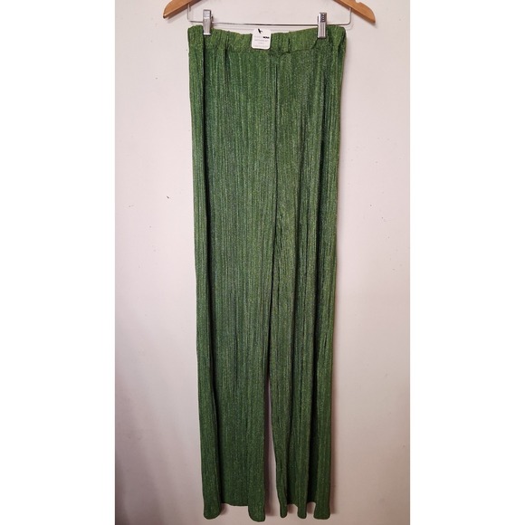 Fashion Nova Women's Pant Set Spring Green Size M Ribbed Relaxed Wide Leg NWT - Picture 5 of 6